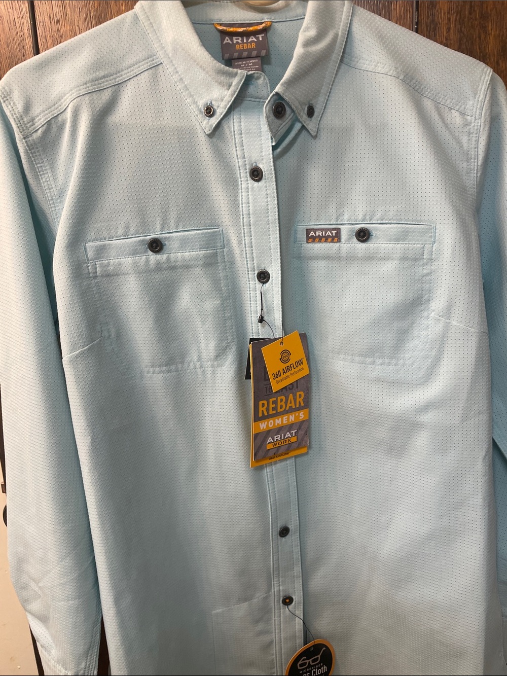 Ariat Rebar Women's Light Blue Button-Down Work Shirt